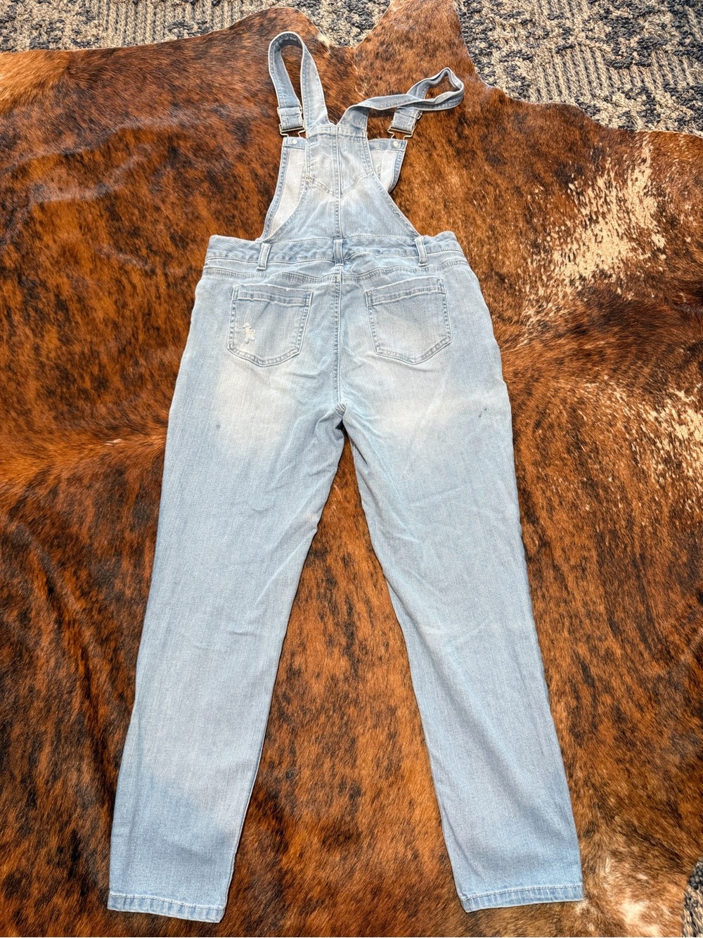 Cred NY Bib Jean Overalls Size 13 - Womens Juniors Light Wash Stretch Mom School